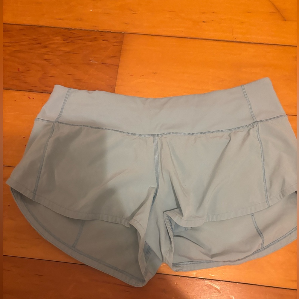 Lululemon light blue speed up shorts
